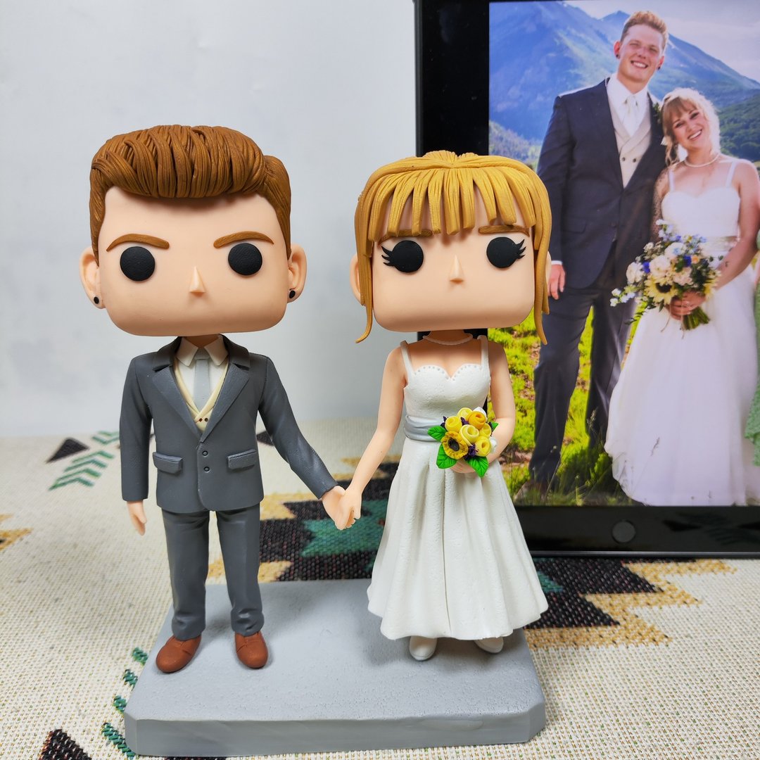 纯手工定制美国Funko Pop 自画像公仔情侣父母夫妻结婚周年礼物 - 玩偶/公仔 - 粘土 多色