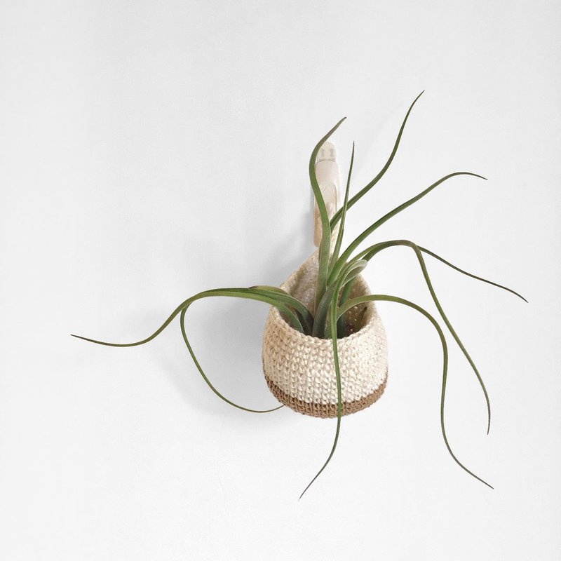 撞色麻绳收纳篮 - 收纳用品 - 棉．麻 白色