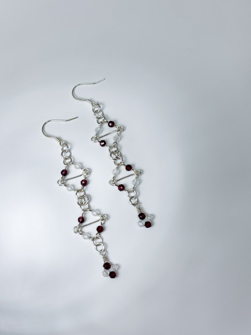 菱系_菱舞 红石榴石+托帕石款 耳勾 - 耳环/耳夹 - 其他材质 