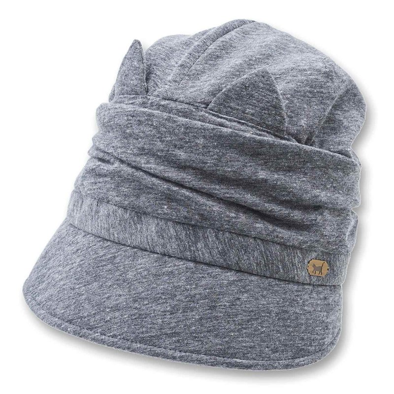 猫部 阻挡 99% 紫外线 猫耳帽子 -灰 - 帽子 - 棉．麻 多色