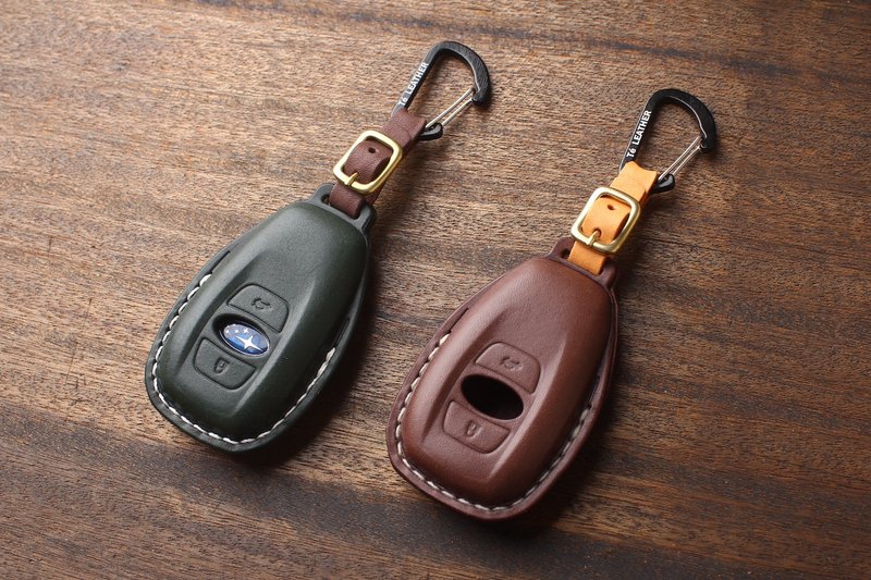 茶皮 SUBARU 森林人 XV WRX STI Levorg 汽车钥匙皮套【 定制化】 - 钥匙链/钥匙包 - 真皮 