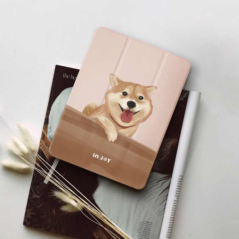 iPad case 12.9/Air5/iPad 9/mini 6 融化柴柴 附笔槽平板保护套 - 平板/电脑保护壳 - 其他材质 粉红色
