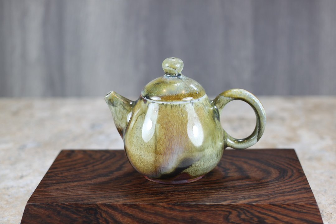 【送给老师】柴烧五彩天目釉 手拉坯茶壶 名家叶敏祥手工精品 - 茶具/茶杯 - 瓷 
