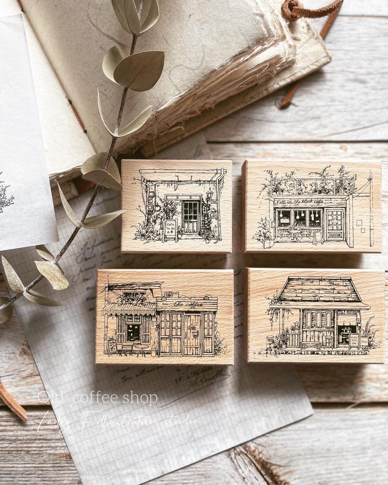 老旧咖啡馆印章-售完即绝版 - 印章/印台 - 木头 咖啡色