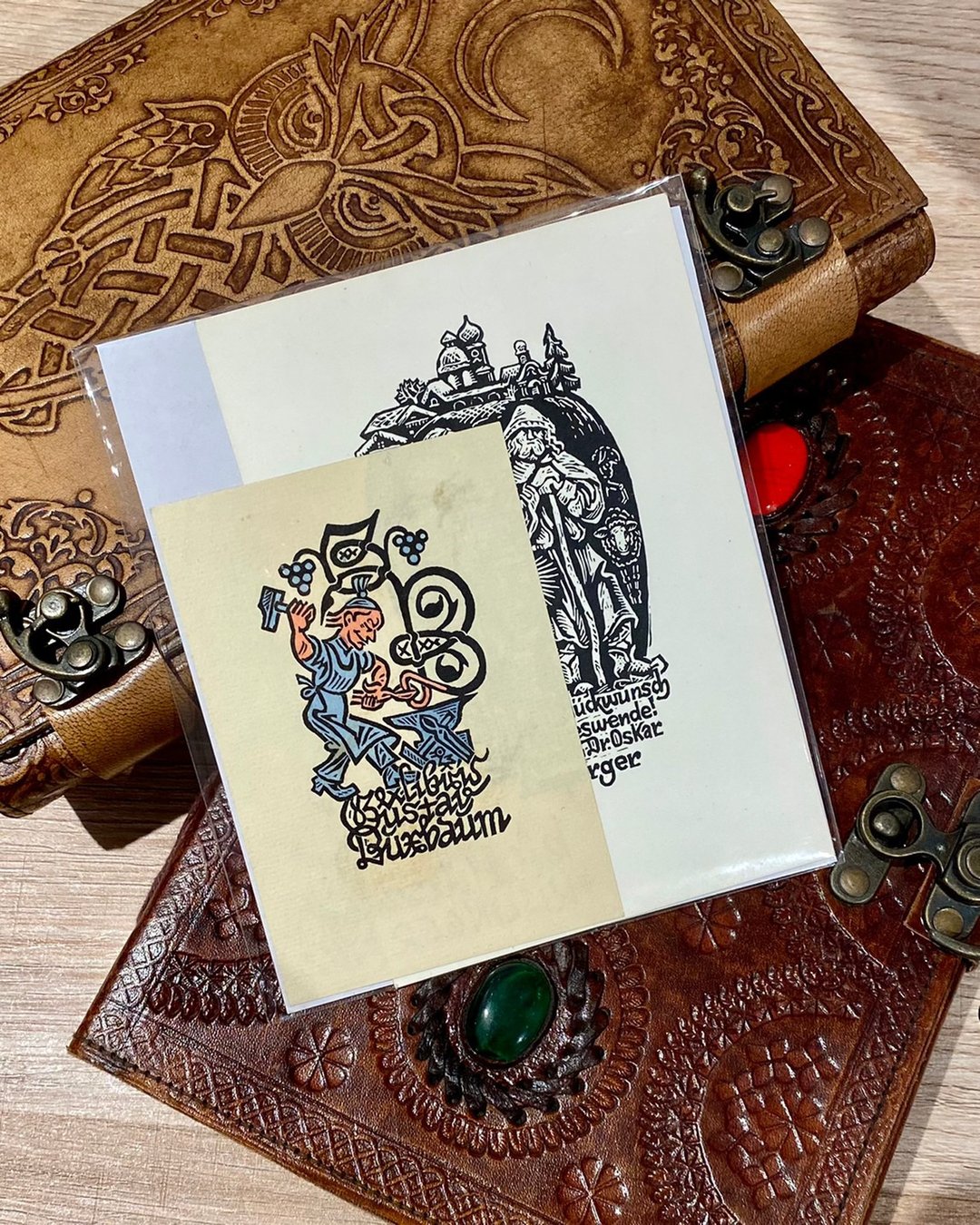 奥地利艺术家 Max Kislinger - Ex-libris - 藏书票二件组 - 版画 - 海报/装饰画/版画 - 纸 白色
