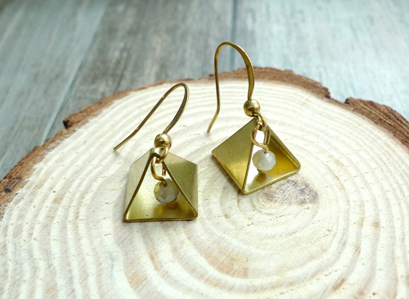 Misssheep-[罗浮宫] 立体黄铜 玻璃珠 耳环 - 耳环/耳夹 - 其他材质 