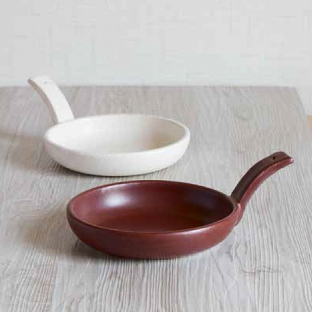 TOJIKI TONYA 万古delectable 耐热单手柄煎盘(两种颜色) - 厨房用具 - 陶 白色