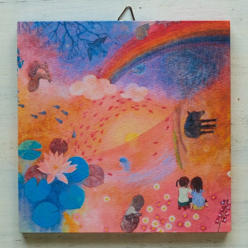 Art panel No.70 / We are all one life, and we form one world - 海报/装饰画/版画 - 纸 多色