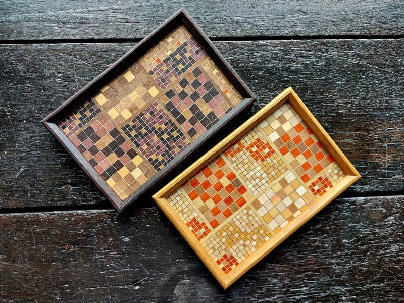 老磁砖记忆  马赛克拼贴  小盘 - 摆饰 - 木头 多色