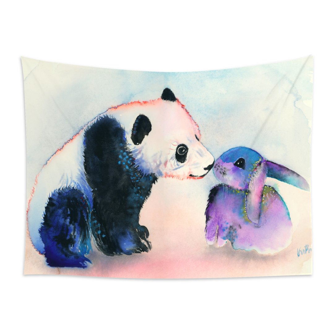 ▷Umade◀ Panda & Bunny Love【S】-家饰Home Decor 壁幔Wall Tapestry 墙壁装饰 壁画 居家布置 挂画 摆设 室内设计 活动布置- Krista Bros【S 75x100cm】 - 摆饰 - 其他材质 