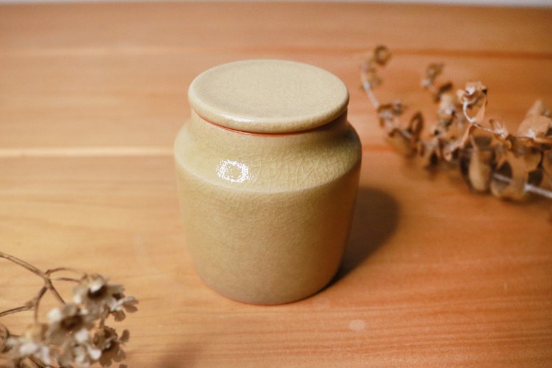 蜜黄梅灰小茶仓 - 茶具/茶杯 - 瓷 
