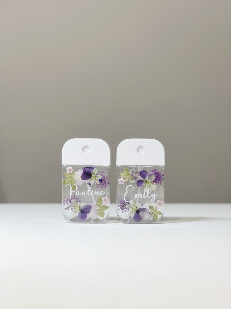 【DIY押花喷雾瓶－深紫款】自订名字 定制化 消毒瓶 防疫用品 - 收纳用品 - 塑料 