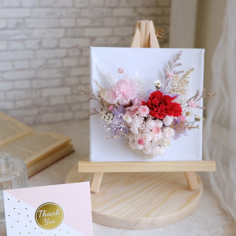 永生花小画布/永生花/干燥花/不凋花/母亲节/康乃馨/满满的爱 - 植栽/盆栽 - 植物．花 红色