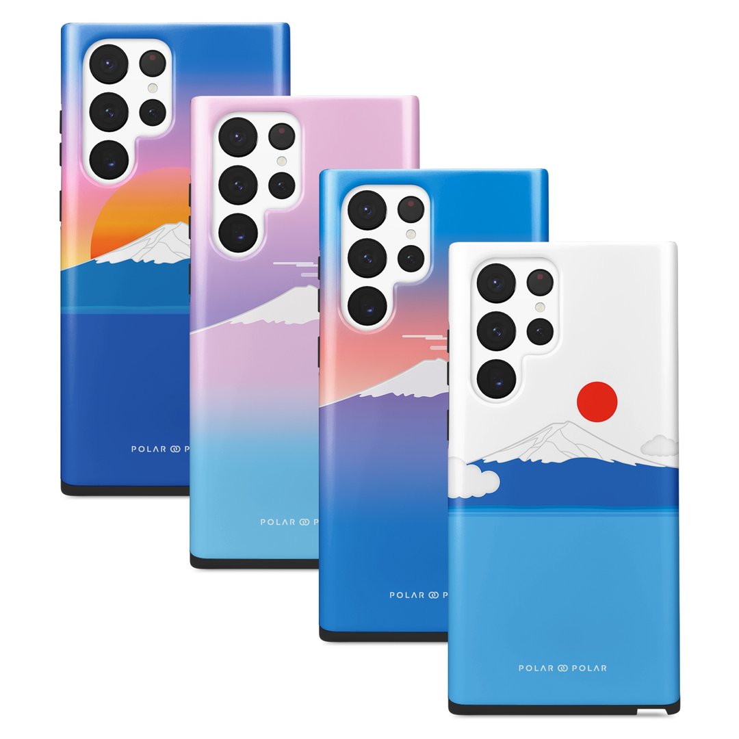 【富士山手机壳】Samsung S26 S25 S24 Note20 MagSafe 定制化 - 手机壳/手机套 - 塑料 蓝色