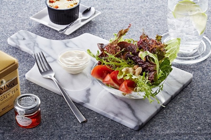 大理石手把造型餐盘 面包蛋糕/西餐排餐/下午茶/甜点摆盘 - 浅碟/小碟子 - 石头 白色