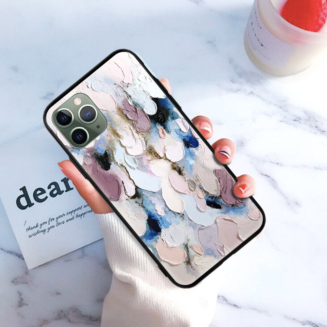 手机壳多色颜色滴油画亮面iPhone 14 Pro Max 三星红米小米华为 - 手机壳/手机套 - 塑料 白色