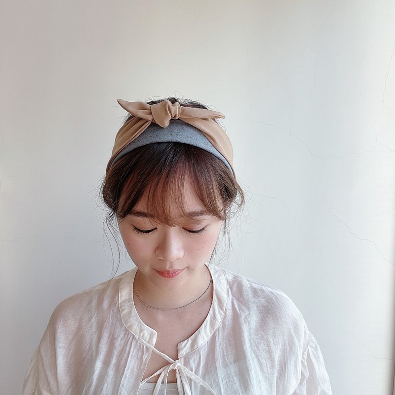 蓝莓布朗尼 好烦小姐 三用松紧发带 - 发带/发箍 - 其他人造纤维 咖啡色