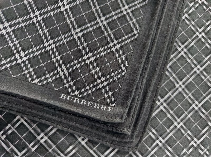 Burberry 复古手帕 经典灰格纹 19.5 x 19.5 英寸 - 手帕/方巾 - 棉．麻 蓝色
