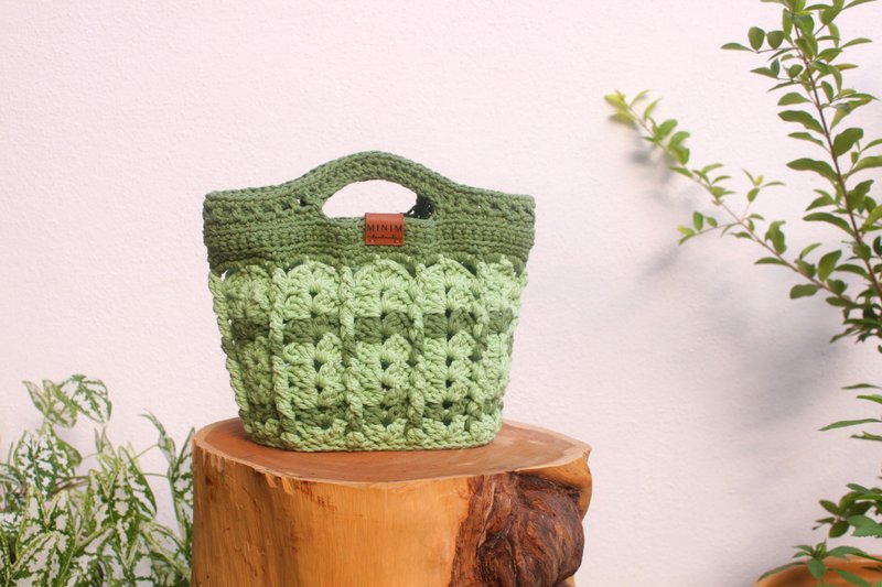 MINIM 轻巧手提包 纯棉编织包包 瓦松绿若绿 - 侧背包/斜挎包 - 棉．麻 