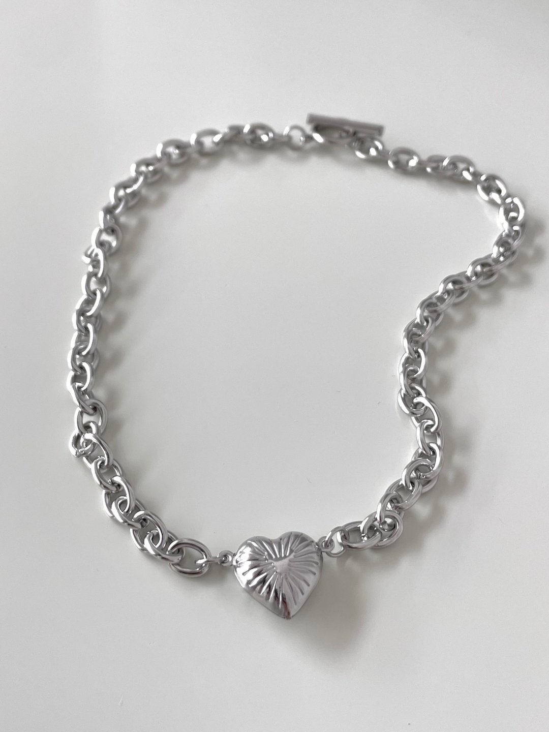 Heart necklace - 项链 - 不锈钢 银色