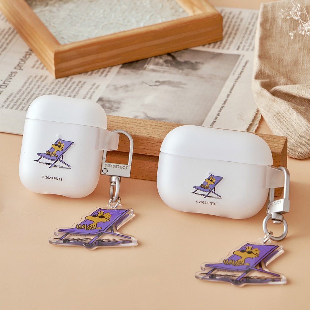 SNOOPY 史努比 躺椅晒太阳强悍防摔 AirPods 保护套 (附吊饰) - 耳机收纳 - 塑料 多色