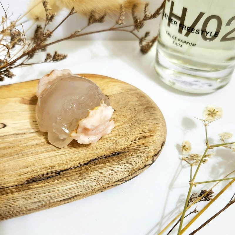 樱花玛瑙龙龟 - 摆饰 - 水晶 粉红色