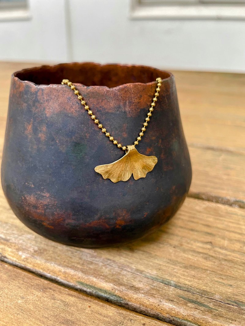 手工银杏项链 - 项链 - 贵金属 