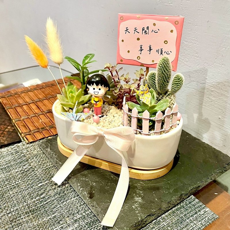 樱桃小丸子 感恩礼 答谢 多肉组盆 多肉植物 祝福小丸子 生日礼物 - 植栽/盆栽 - 植物．花 绿色