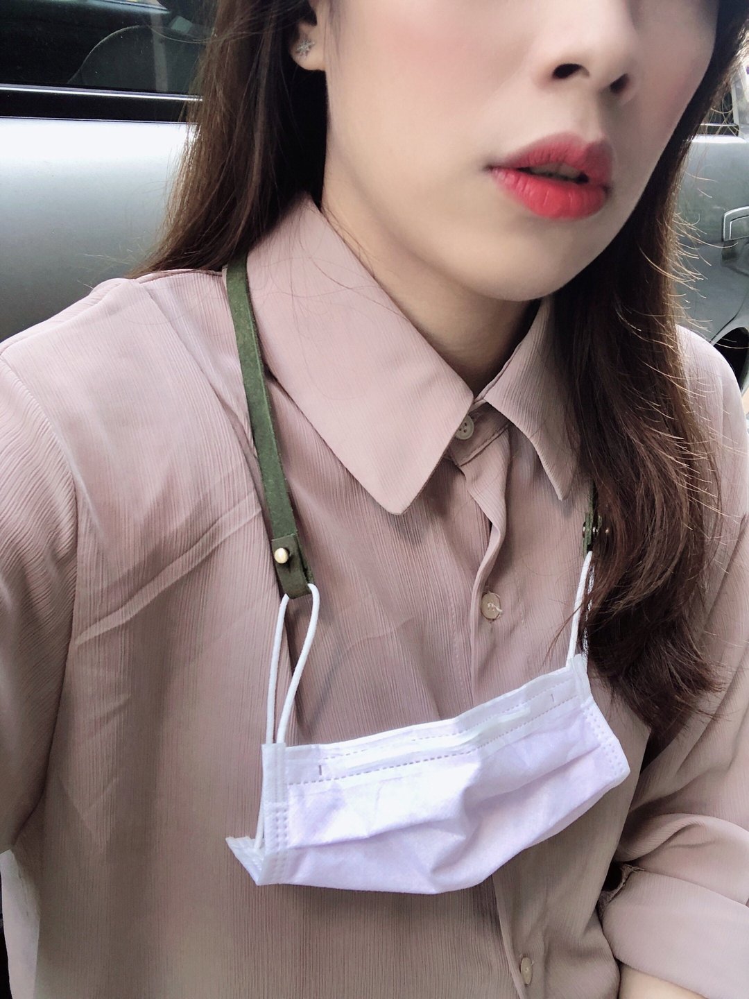 【Stay Healthy 口罩链 / 口罩挂绳】橄榄绿 / 现有防疫价85折 - 口罩 - 真皮 