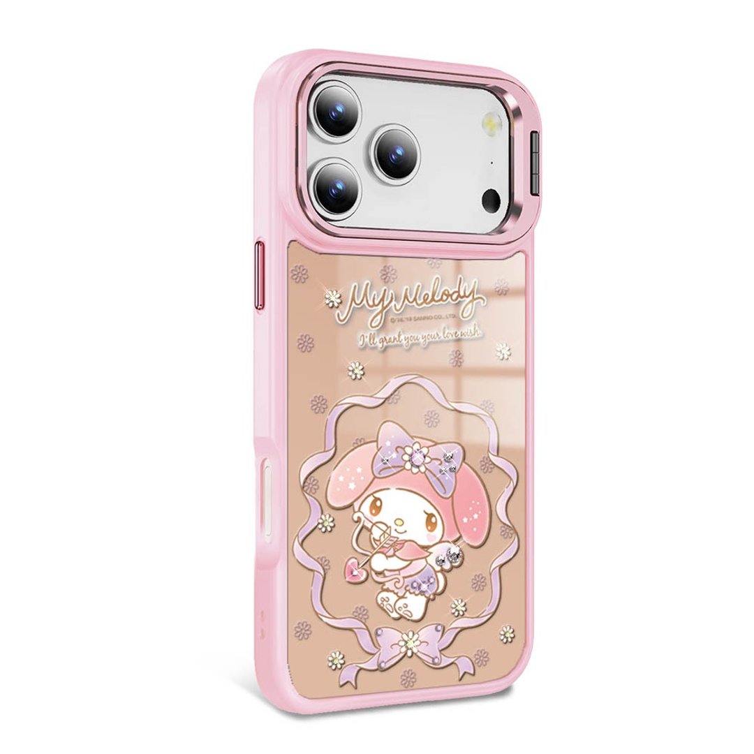 iPhone 全系列 防摔合金框隐形立架镜面钻壳 - 美乐蒂邱比特 - 手机壳/手机套 - 其他材质 多色