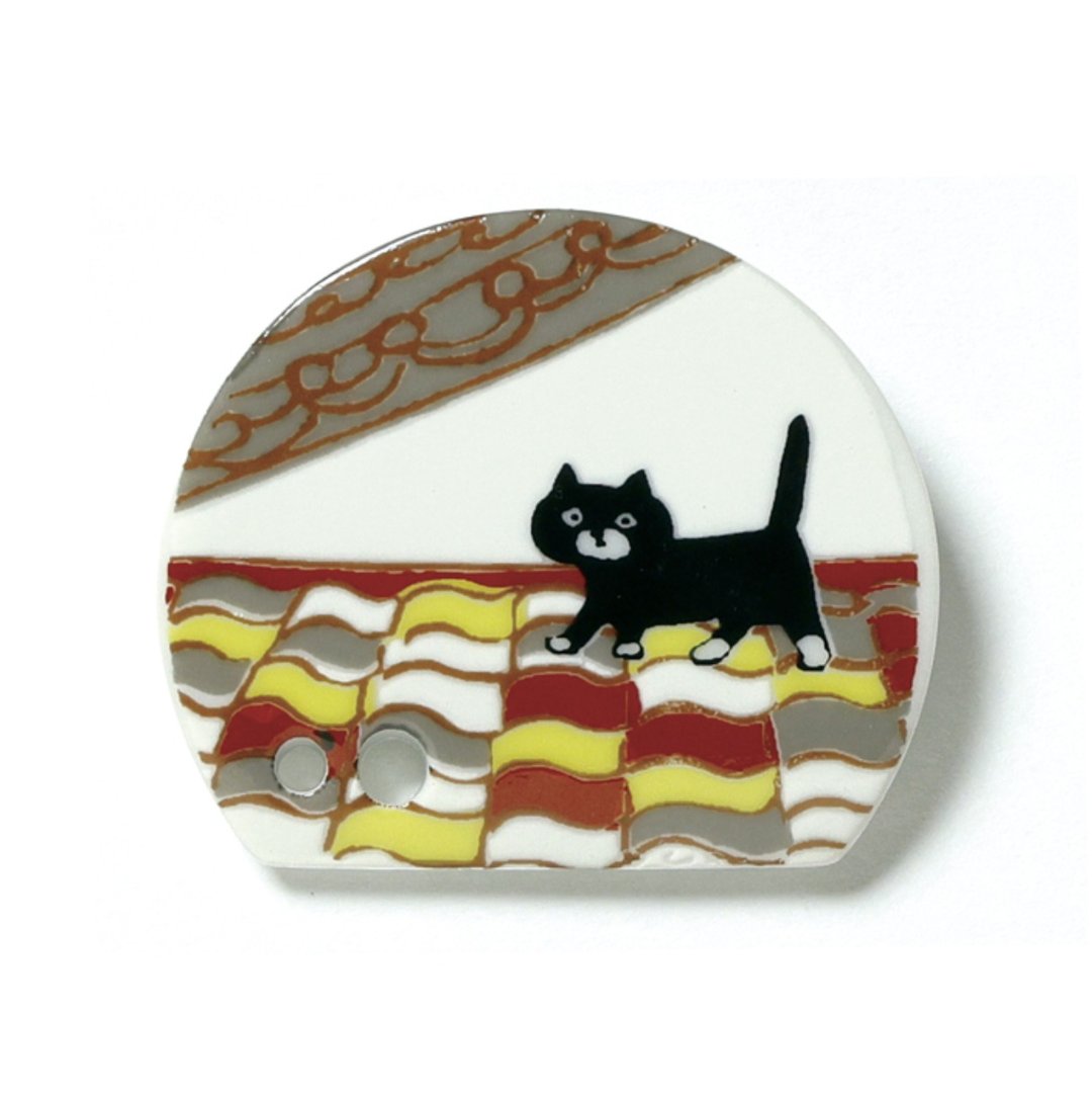 绝版品  松荣堂香立  屋顶上的黑猫 - 香薰/精油/线香 - 瓷 