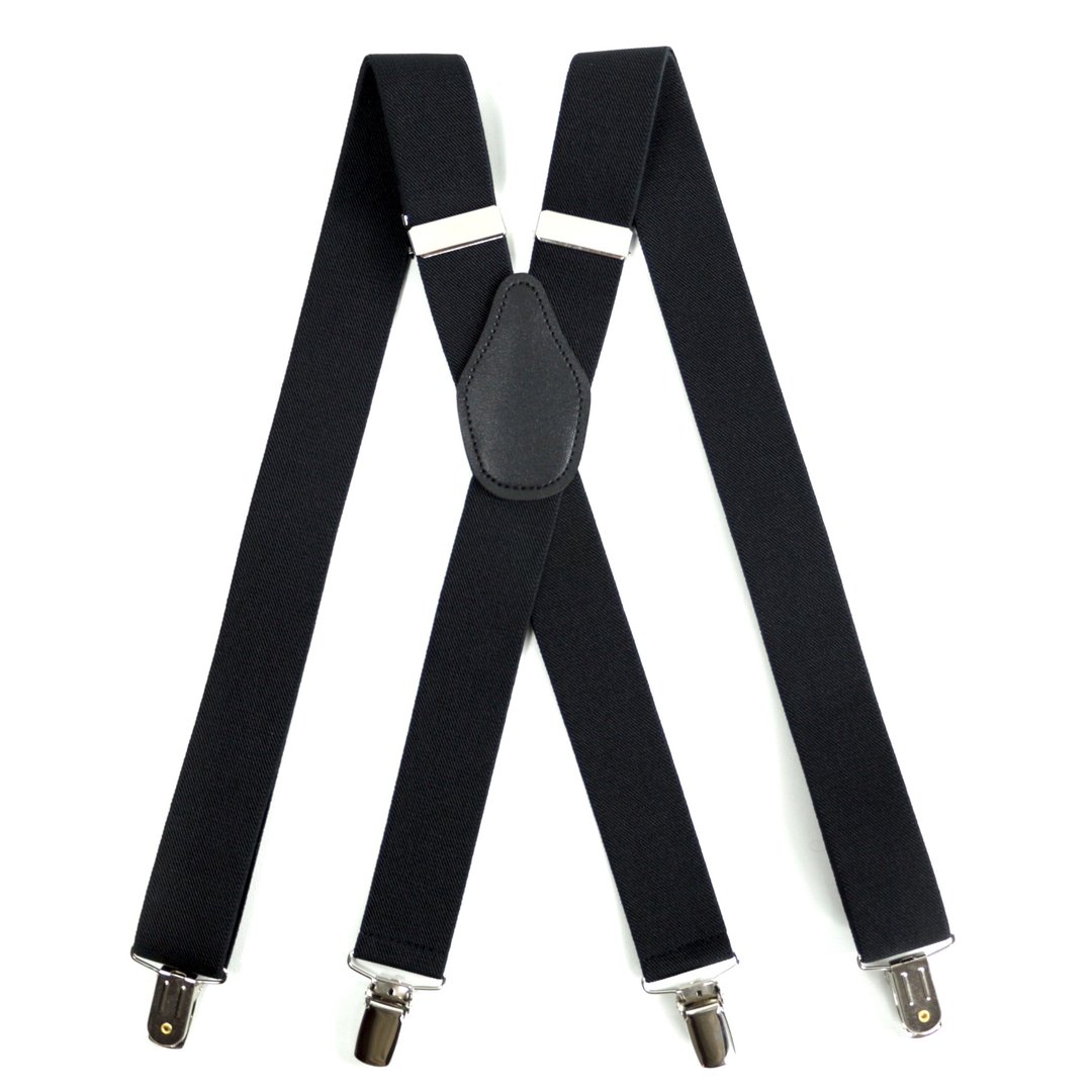 Suspenders 吊带夹【素色中宽】吊带 32mm made in Taiwan - 皮带/腰带 - 棉 黑色