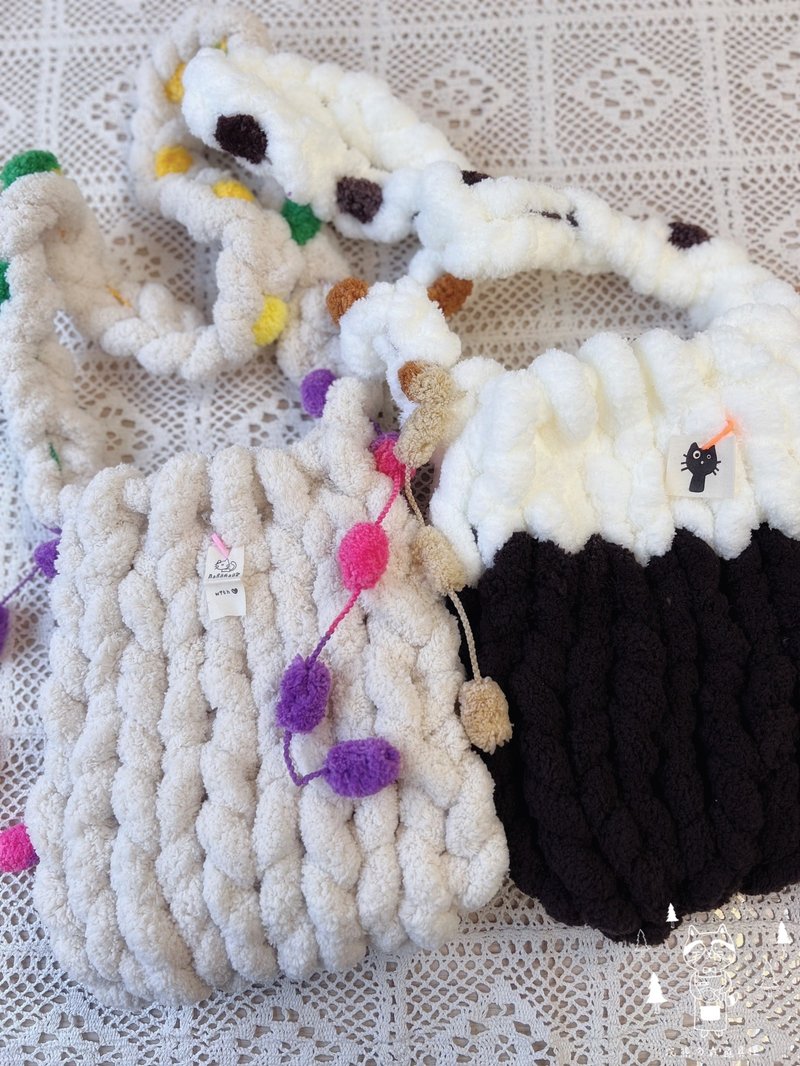 冰岛毛线编织包工作坊之可肩背可手提的森林系胖胖包 - 编织/羊毛毡/布艺 - 其他材质 