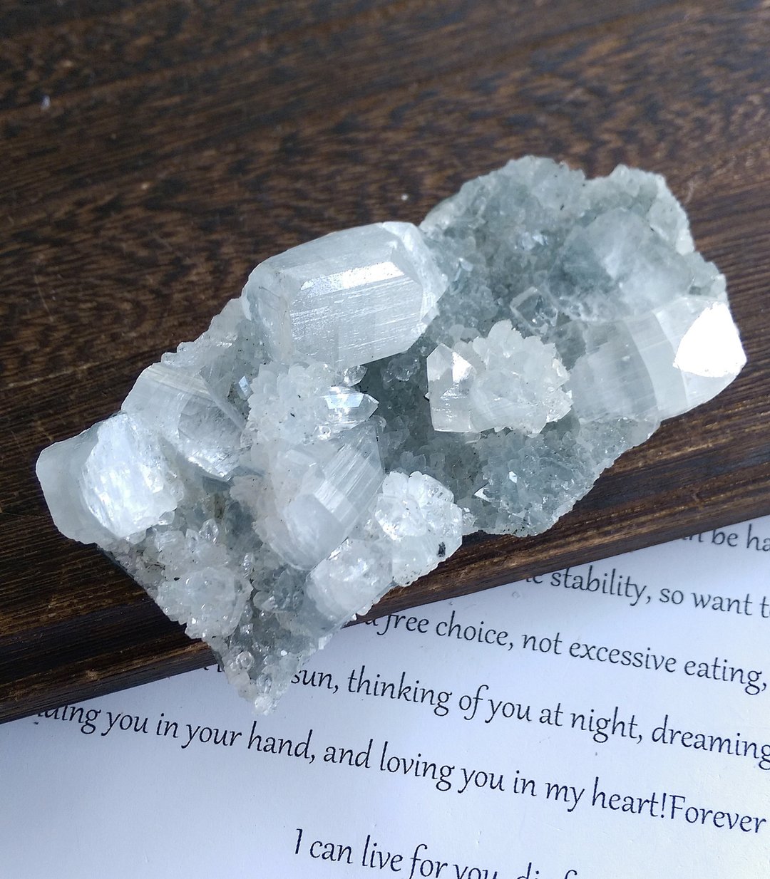 Apophyllite 印度产地 鱼眼石 沸石共生 天然矿石 原矿 - 摆饰 - 其他材质 