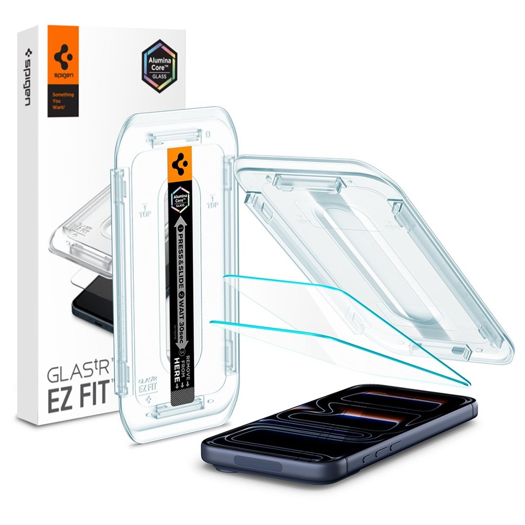 Spigen iPhone 17/16 Pro Max/Air Glas.tR EZ Fit (2P)-保护贴 - 平板/电脑保护壳 - 玻璃 