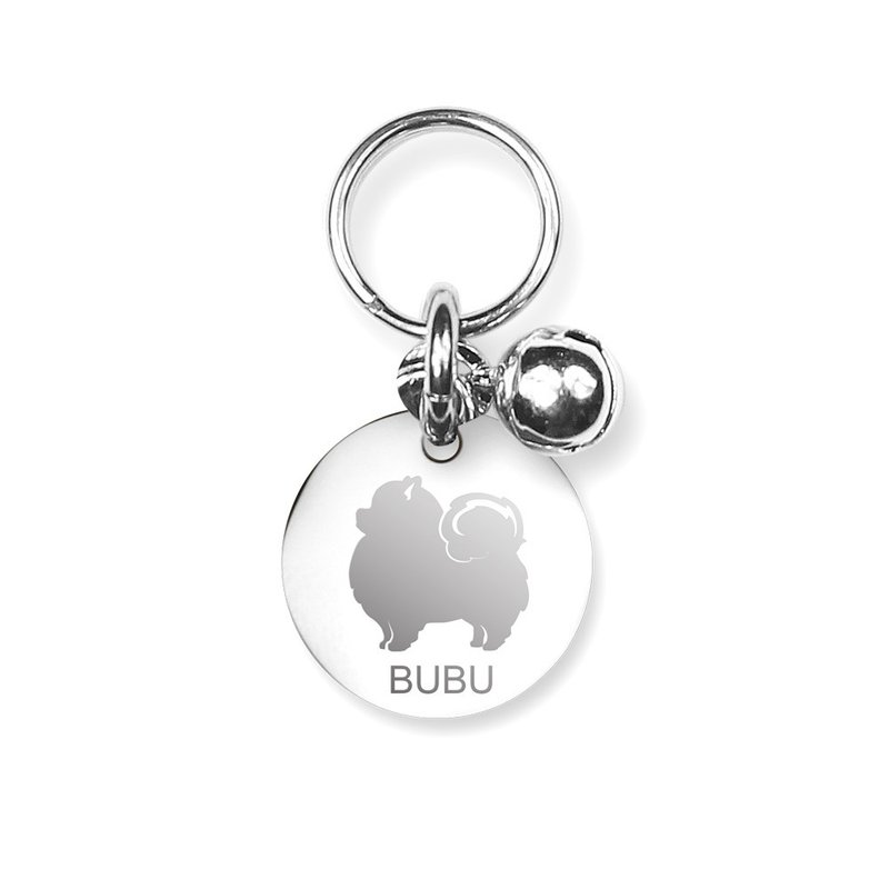 【不锈钢双圈】 雷射双面刻字　不锈钢极简姓名牌 - 项圈/牵绳 - 其他金属 