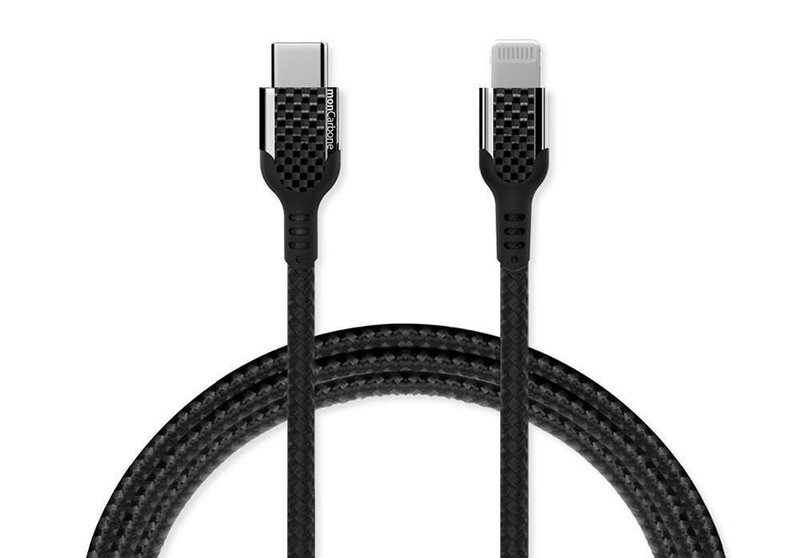 碳纤维 MFi USB-C to Lightning 快速充电传输线 - 充电宝/传输线 - 碳纤维 黑色