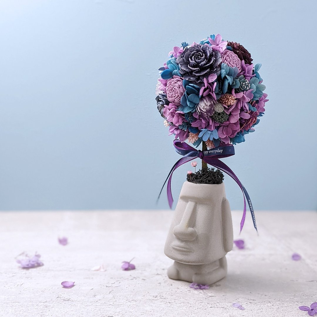 【现货】不凋永生花Moai摩艾花树-神秘蓝紫 生日礼物 圣诞礼物 - 干燥花/捧花 - 植物．花 蓝色