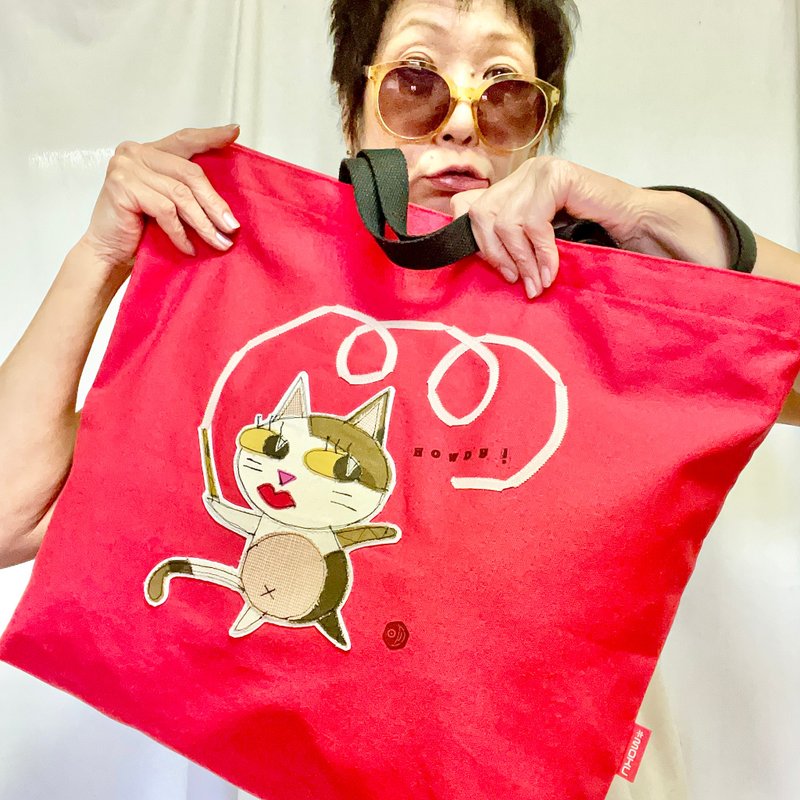 肩背托特包・红色 - 侧背包/斜挎包 - 棉．麻 红色