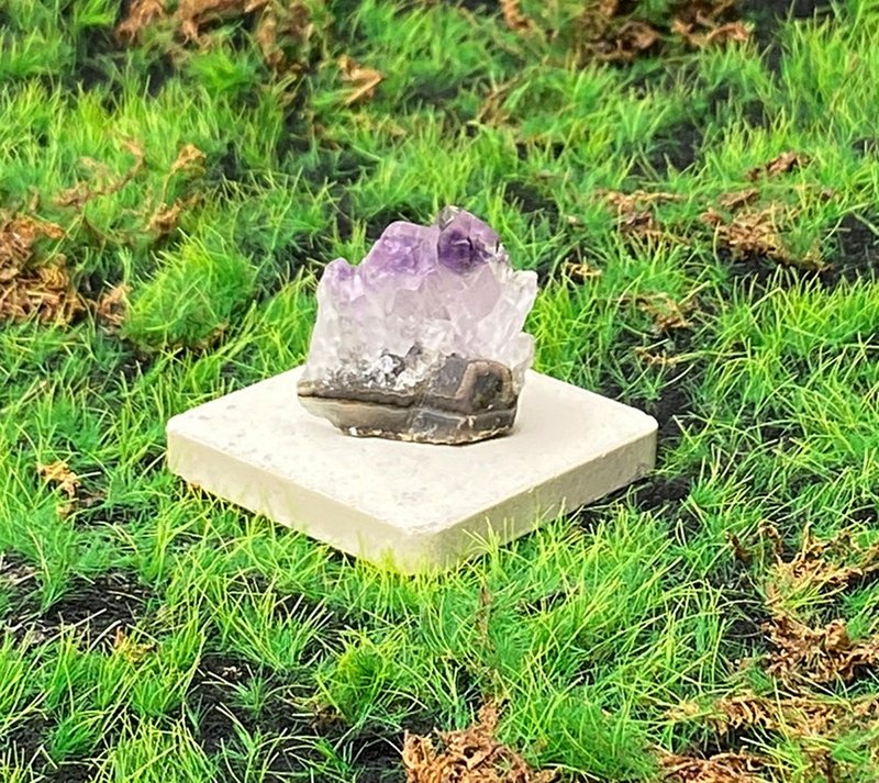 能量摆饰-天然原皮原矿可爱梦幻紫 紫水晶晶簇 快速出货 财运水晶 - 摆饰 - 水晶 紫色
