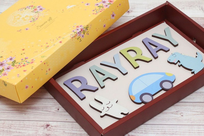 小人物磁铁字版(弥月/生日礼盒) - 满月礼盒 - 木头 白色