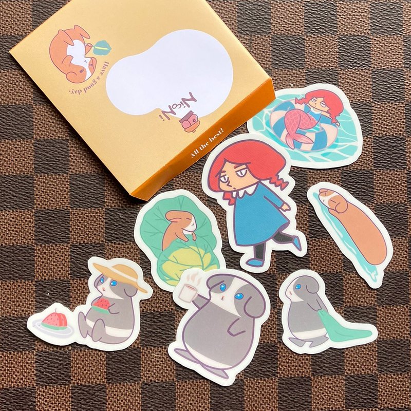 Nicole&Conie经典款贴纸包 | Art stickers - 贴纸 - 纸 橘色