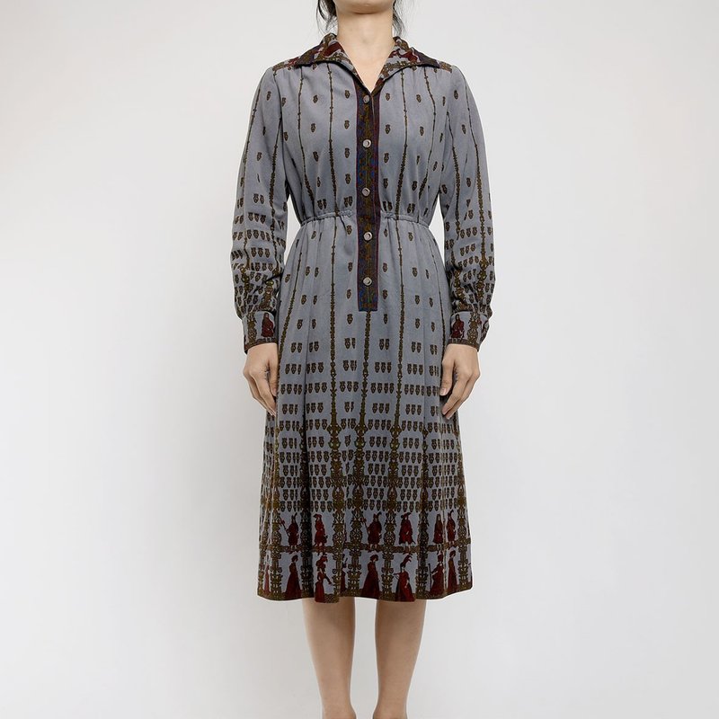 古着洋装 / 日本洋装 / Vintage Dress - 洋装/连衣裙 - 棉．麻 灰色