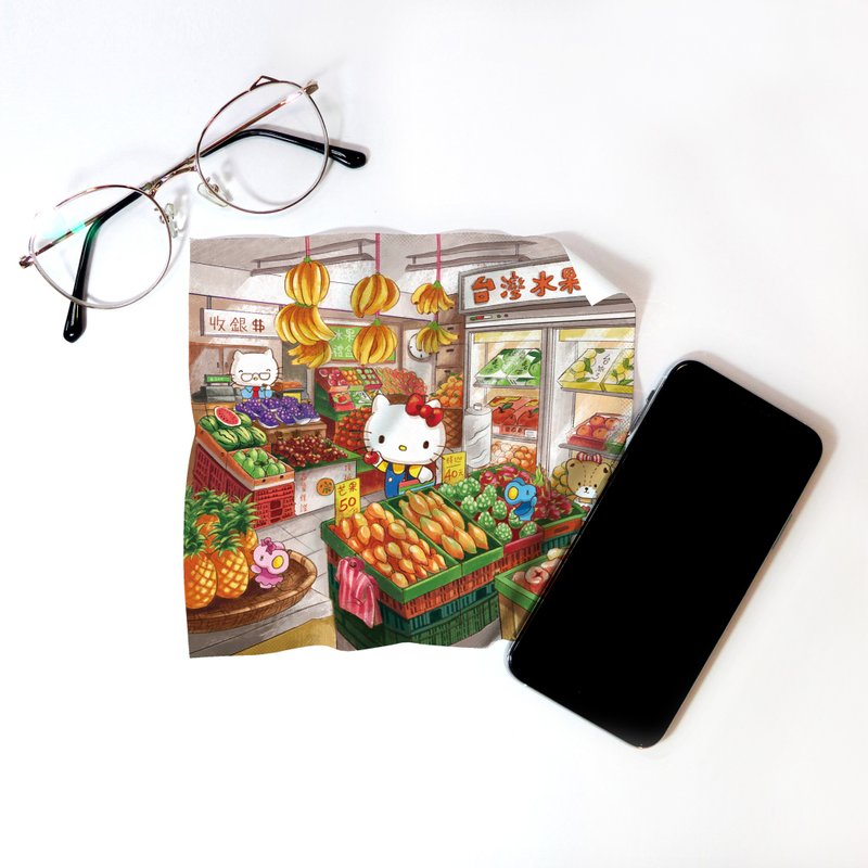 Hello Kitty 万用布 台湾水果摊 台湾限定=布漾独家=三丽鸥授权 - 眼镜盒/眼镜布 - 其他材质 多色