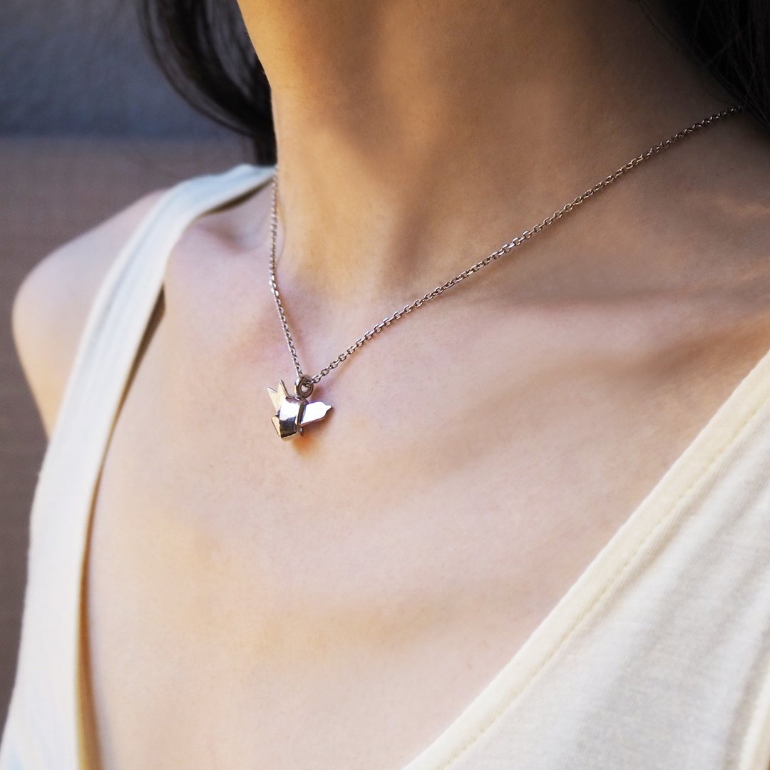 bird a necklace_小鸟a项链 谢礼 伴娘礼 闺蜜 六礼 动物 飞翔 - 项链 - 银 银色