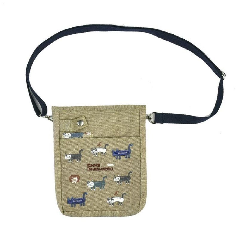 Kusuguru Japan 多功能收纳包 手机包 肩背斜背两用随身包-卡其绿 - 侧背包/斜挎包 - 聚酯纤维 绿色