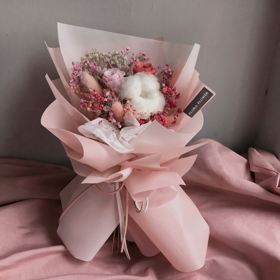 Flora Flower干燥花束-for girls - 干燥花/捧花 - 植物．花 粉红色
