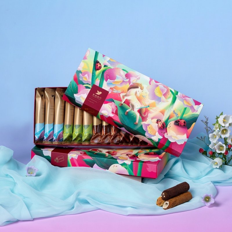 2026 春节-春光跃影综合蛋卷礼盒 B 12 入(附提袋) - 零食/点心 - 新鲜食材 红色