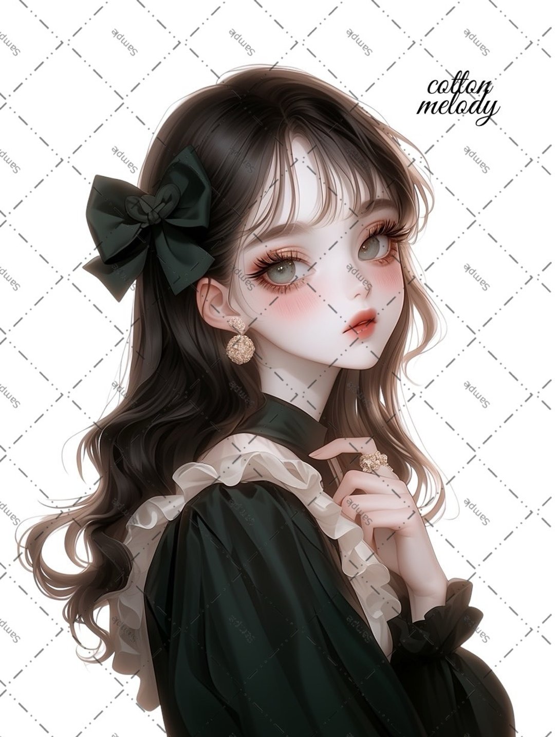 original sticker no.1748 人物贴纸 原创贴纸 人物贴纸 女孩贴纸 原创人物贴纸 - 贴纸 - 纸 