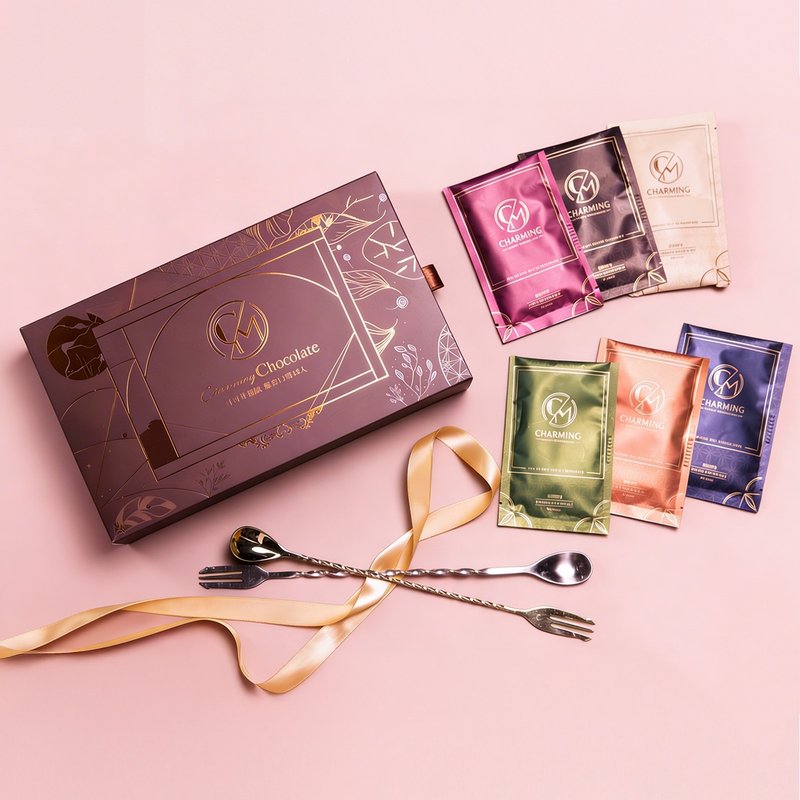 春日限定 Charming 综合 18 入可可冲泡饮礼盒 附纸袋 六口味各 3 入 - 巧克力 - 其他材质 多色